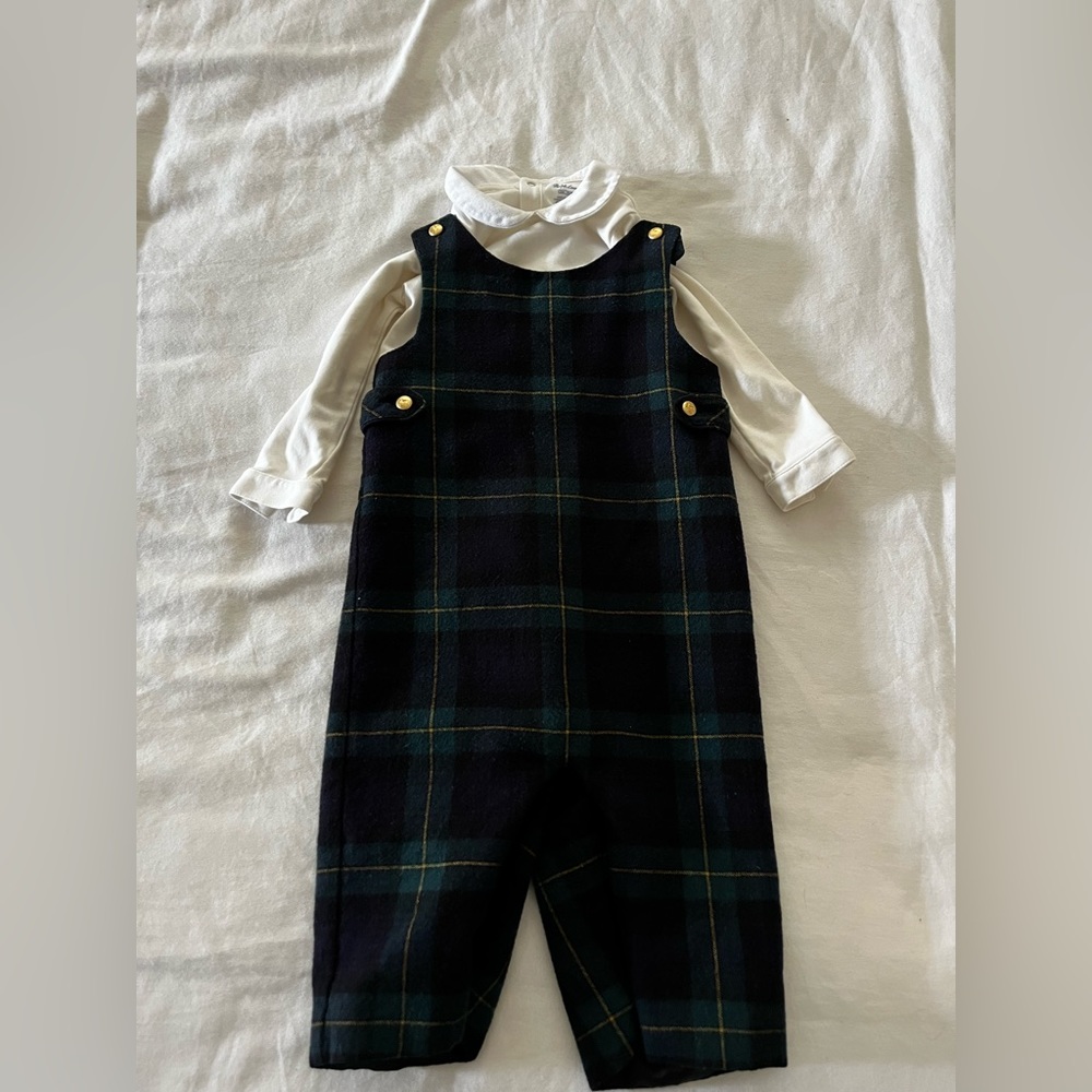 Ralph Lauren 2 Piece Wool Overall Set. Size 24 mo